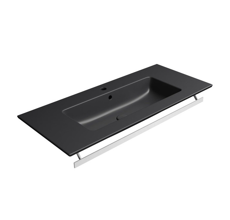 GSI Pura Раковина подвесная/накладная 102,6x46 см, 1 отверстие, с переливом, цвет: ardesia opaco 8886126