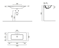 GSI Pura Раковина подвесная/накладная 102,6x46 см, 1 отверстие, с переливом, цвет: ardesia opaco 8886126