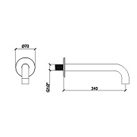 Almar Round Излив настенный для ванны 24 см, цвет: brushed copper E098007.CO