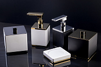 Boheme Диспенсер ватных дисков, настольный, цвет: black/gold 10964-B-G