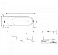 Villeroy & Boch Oberon 2.0 Ванна из Quaryl встраиваемая 180х80 см, цвет: альпийский белый UBQ181OBR2DV-01