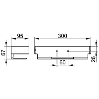 Keuco Edition 11 Корзинка для душа 30х9,5 см, подвесная, цвет: черный матовый 11158 370000