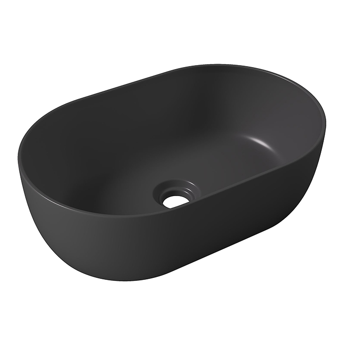 Alice Unica Раковина чаша 55х35х17h см, без перелива, цвет: черный матовый 32120108
