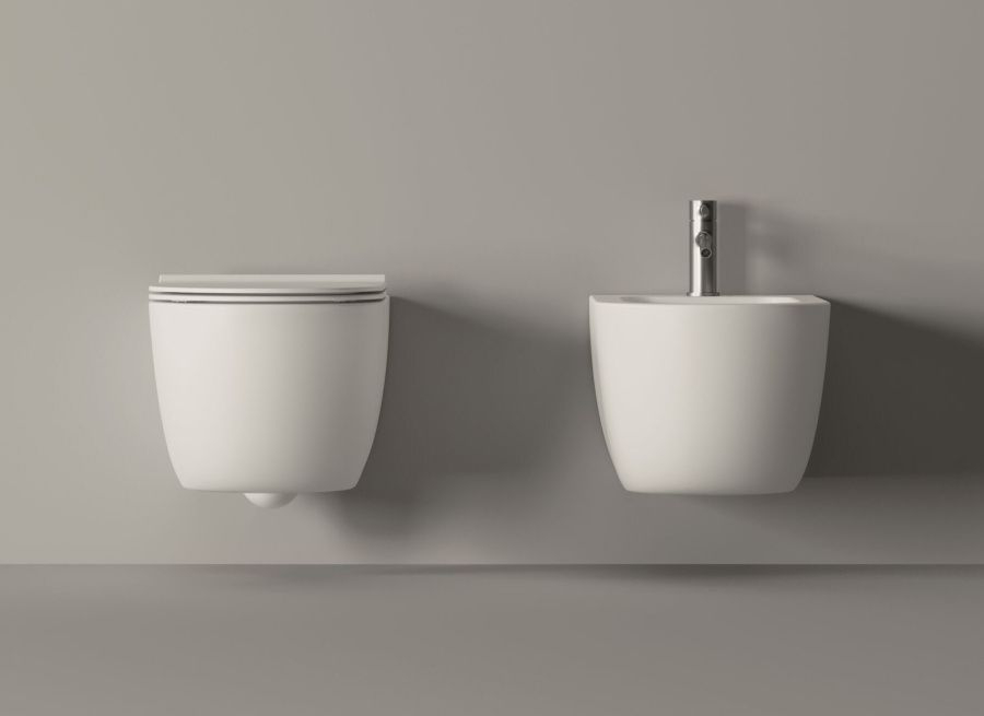 Alice Unica Подвесной унитаз безободковый 35х55 см, смыв торнадо, цвет: серый матовый 32240119