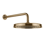 Gessi Venti20 Верхний душ 33 см 1 режим, кронштейн настенный 39 см, цвет: warm bronze brushed PVD 65149#726