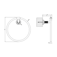 Gessi Venti20 Полотенцедержатель кольцевой 22,4 см, подвесной, цвет: warm bronze brushed PVD 65509#726