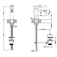 Gessi 316 Flessa Смеситель для биде с донным клапаном, цвет: steel brushed 54007#239
