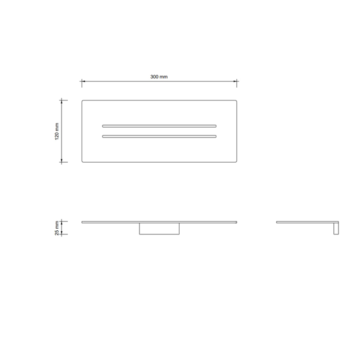 Decor Walther Universal Душевая полка подвесная, 30х12х2,5h cм, цвет: белый матовый 0523250