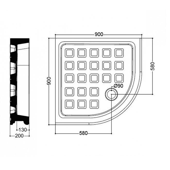 Kerasan Сифон для душевого поддона, 9х9 см, цвет: Cromo K 7817AA