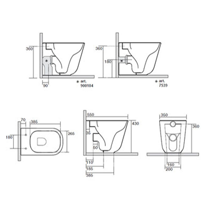 Kerasan Tribeca Унитаз приставной 55x35 см, безободковый, с креплением, цвет: Bianco matt 511830