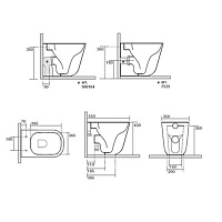 Kerasan Tribeca Унитаз приставной 55x35 см, безободковый, с креплением, цвет: Bianco matt 511830