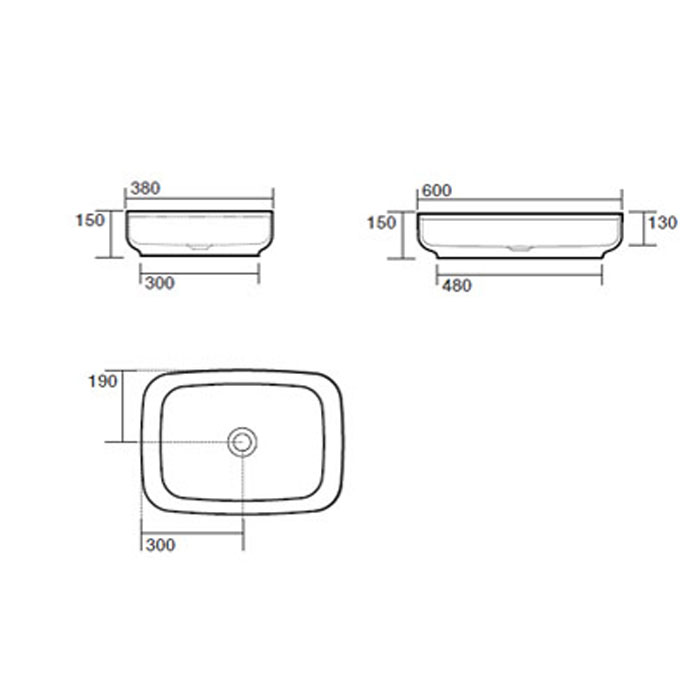 Kerasan Tribeca Раковина чаша 60x38x15h см, без перелива, без д/к, цвет: Bianco 514101