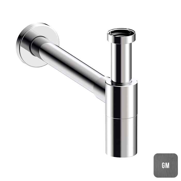 Almar Mixers Сифон для раковины латунный, цвет: brushed gun metal E096002.GM