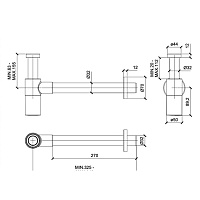 Almar Mixers Сифон для раковины латунный, цвет: brushed gun metal E096002.GM