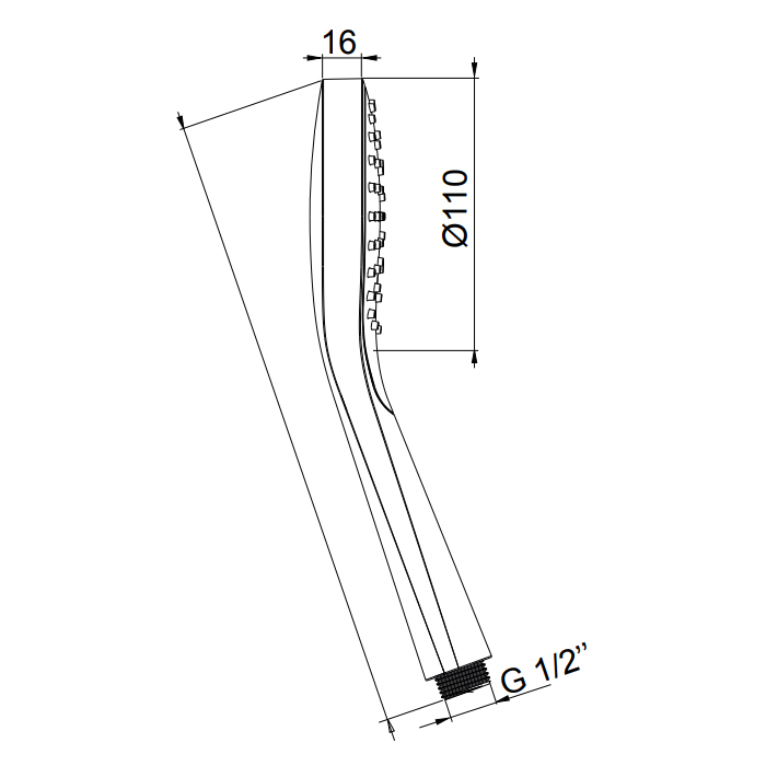 Almar Sense Ручной душ d11 см, 1 режим, цвет: polished deep black E082101.DB