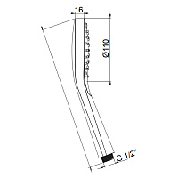 Almar Sense Ручной душ d11 см, 1 режим, цвет: polished deep black E082101.DB