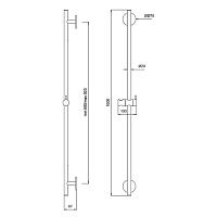 Almar Round Душевая штанга 100 см с держателем для лейки, цвет: nickel brushed E087075.NB
