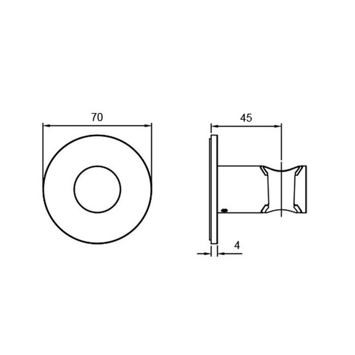 Almar Round Держатель душевой лейки на стену из латуни, цвет: matt black E120012.MB