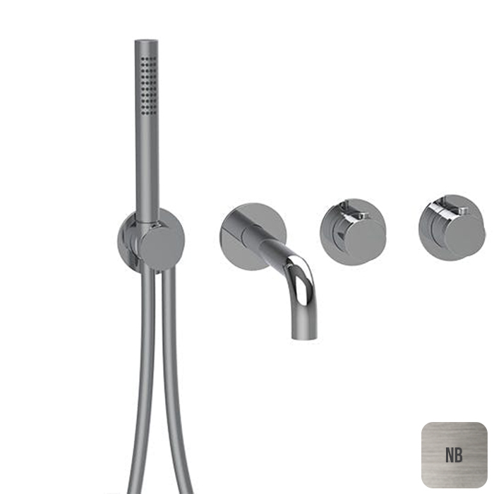 Almar Modular Round Термостат для ванны с изливом и душем, внешняя часть, цвет: nickel brushed E180135.NB