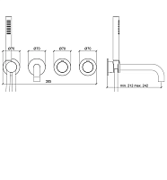 Almar Modular Round Термостат для ванны с изливом и душем, внешняя часть, цвет: nickel brushed E180135.NB