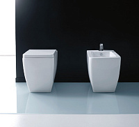 Kerasan Ego Крышка-сиденье для унитаза, с микролифтом, петли хром, цвет: Bianco 328801