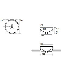 Kerasan Cento Раковина чаша d45x18h см, без перелива, цвет: Bianco 355701