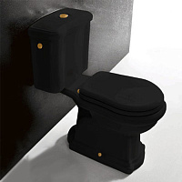 Kerasan Retro Унитаз приставной моноблок 72x38,5см, без крышки, со сливом в стену, цвет: Nero lucido 101304nero