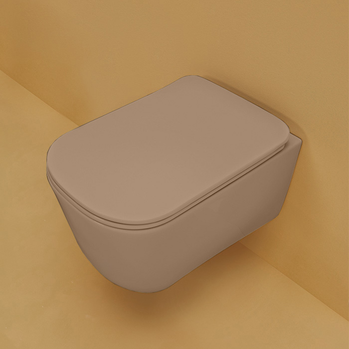 Kerasan Tribeca Унитаз подвесной 54x35 см безободковый, с креплением, без сидения, цвет: Bruno matt 511488