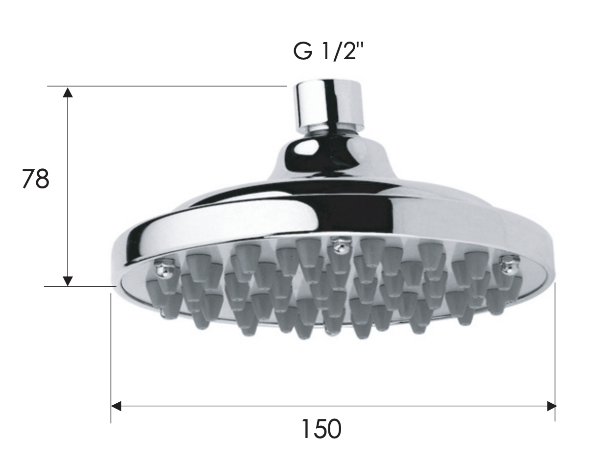 Remer Верхний душ 15 см, 1 режим, без кронштейна, цвет: cromo 35315X