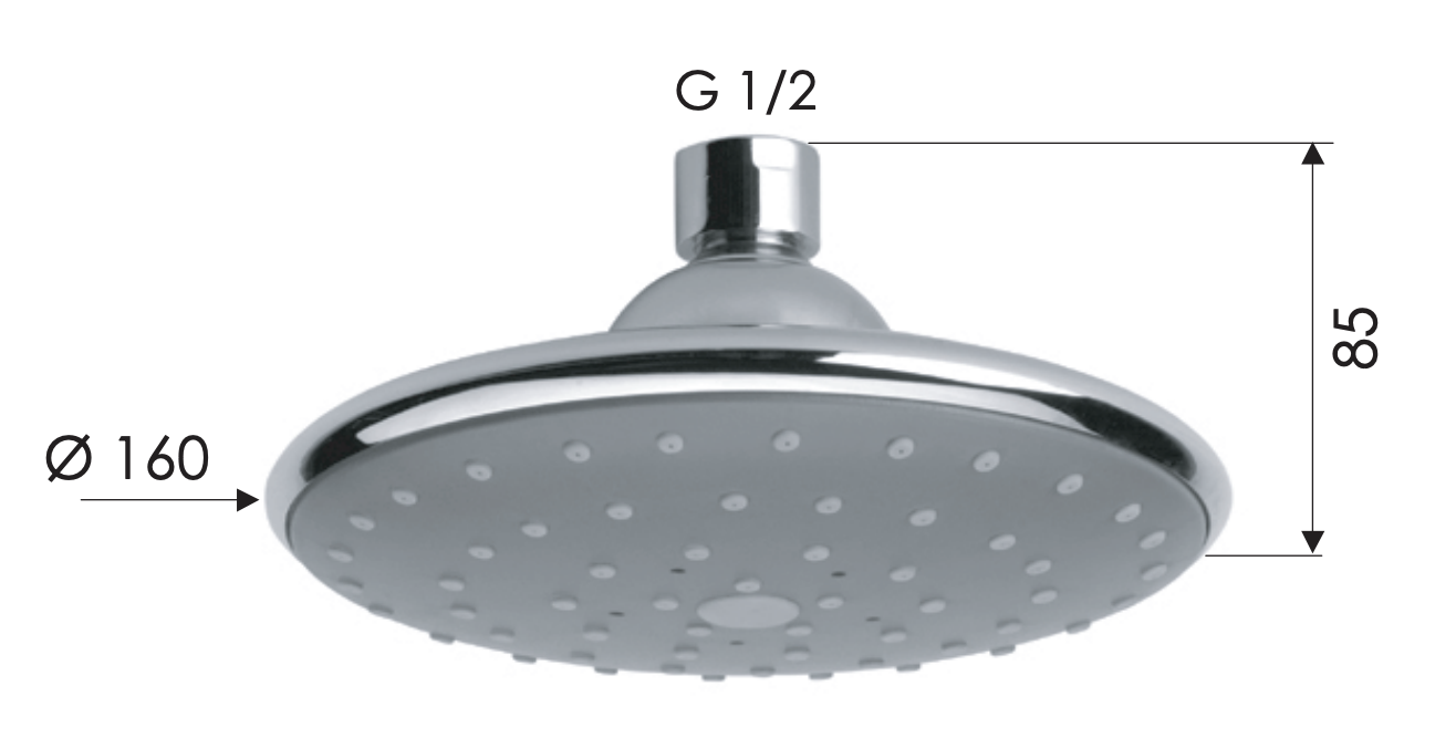 Remer Верхний душ 16 см, 1 режим, без кронштейна, цвет: cromo 354PLX