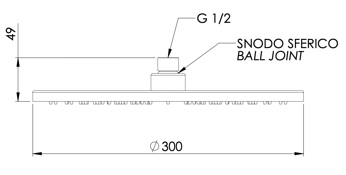 Remer Верхний душ 30 см, 1 режим, без кронштейна, цвет: visual inox 359MM30XV