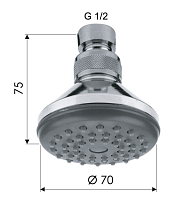 Remer Верхний душ 7 см, 1 режим, без кронштейна, цвет: cromo 351AX
