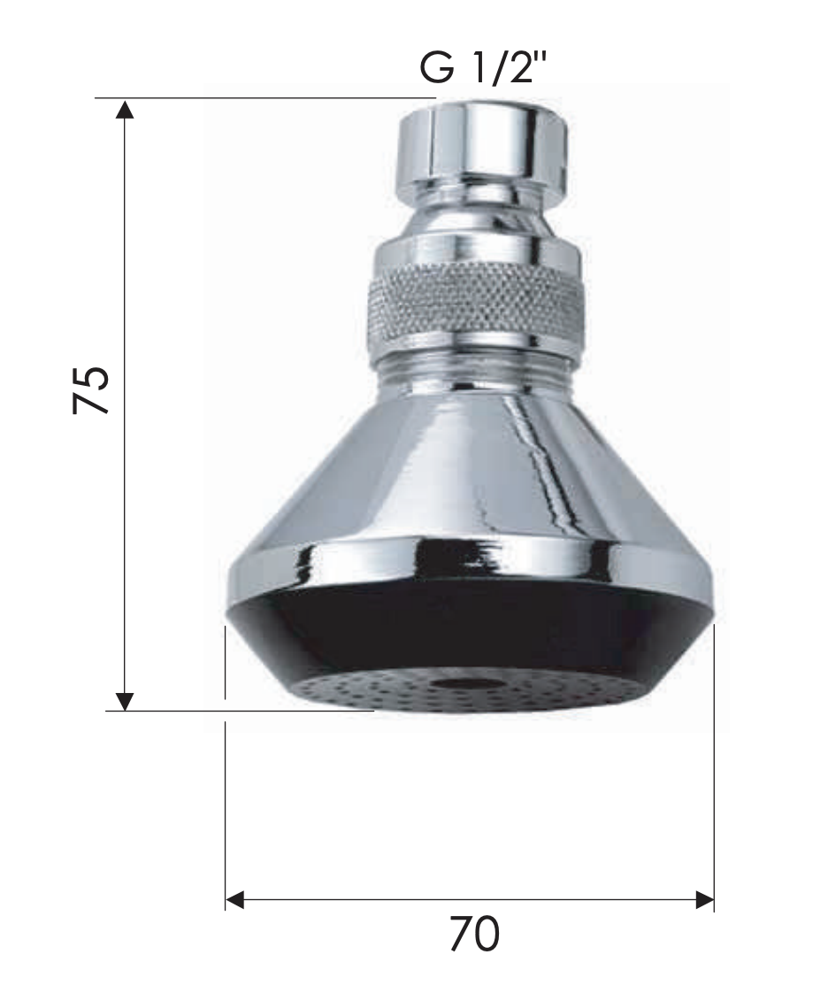 Remer Верхний душ 7 см, 1 режим, без кронштейна, цвет: cromo 352X