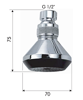 Remer Верхний душ 7 см, 1 режим, без кронштейна, цвет: cromo 352X