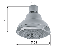 Remer Верхний душ 8,4 см, 2 режима, без кронштейна, цвет: cromo 355FOX
