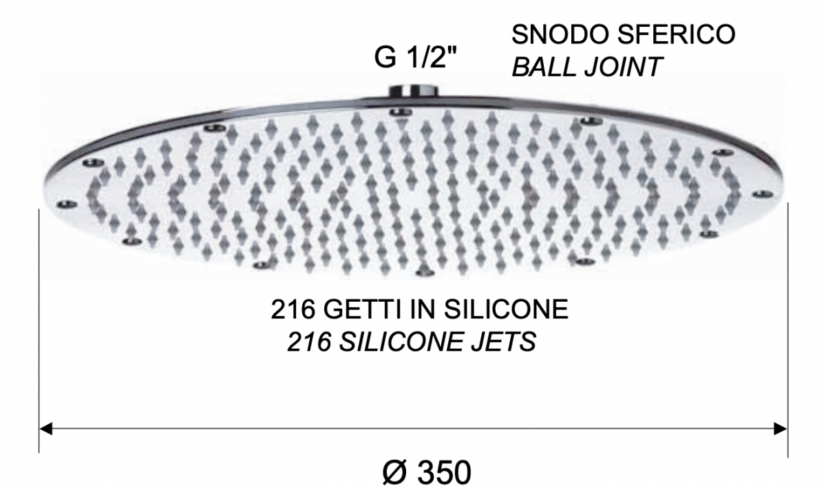 Remer Верхний душ 35 см, 1 режим, без кронштейна, цвет: vecchio ottone 359MMXLVOX