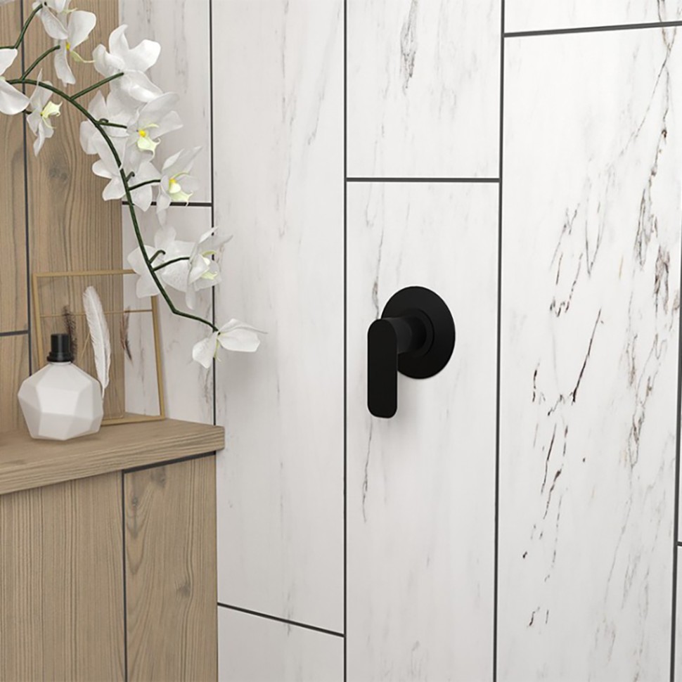 Paini Nove Cмеситель для душа встраиваемый, с внутренней частью, цвет: черный матовый 09YO690