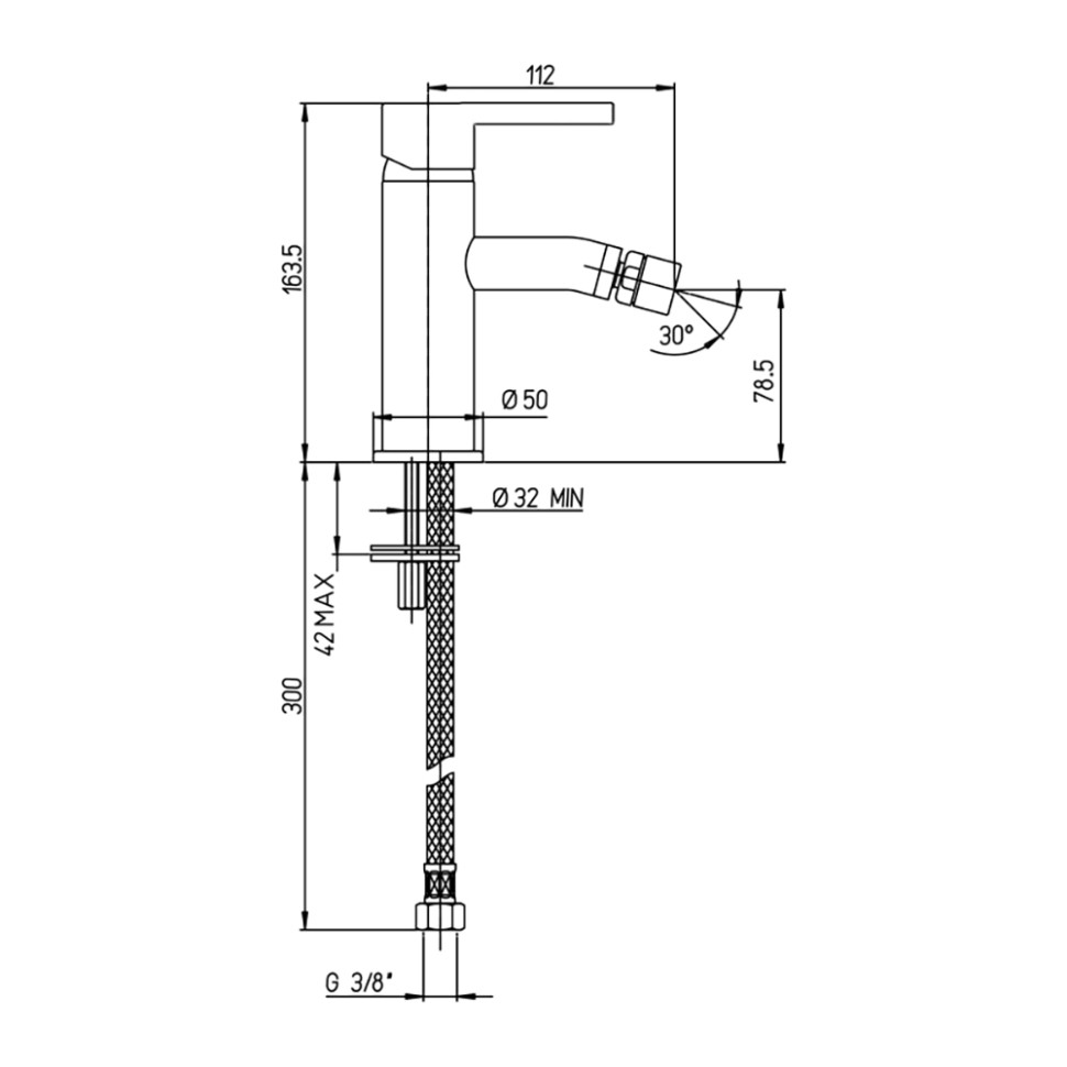 Paini Brera Смеситель для биде, без донного клапана, цвет: хром 74CR304