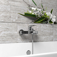 Paini Nove Смеситель для ванны, на 2 отверстия, излив 14,5 см, цвет: хром 09CR111LMKM