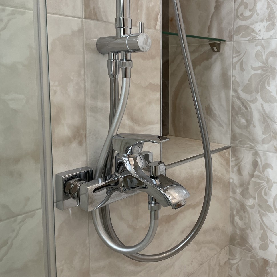 Paini Angel Смеситель для ванны, на 2 отверстия, излив 18,9 см, цвет: хром ANCR111