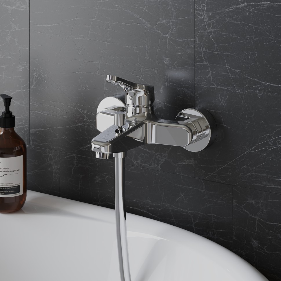 Paini Bios Смеситель для ванны, на 2 отверстия, излив 15,2 см, цвет: хром 059CR111LMKM