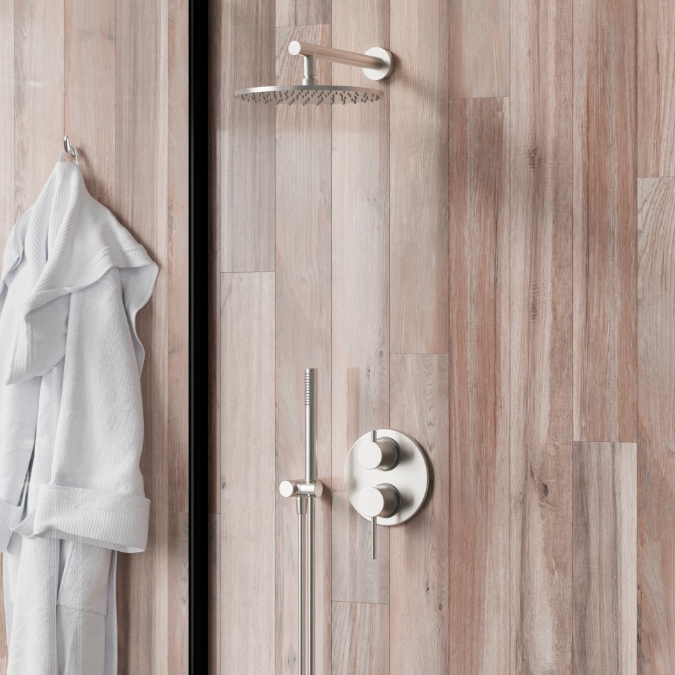 Paini Cox Термостат для ванны встраиваемый, на 2 потребителя, с внутренней частью, цвет: никель браш 78PW6911