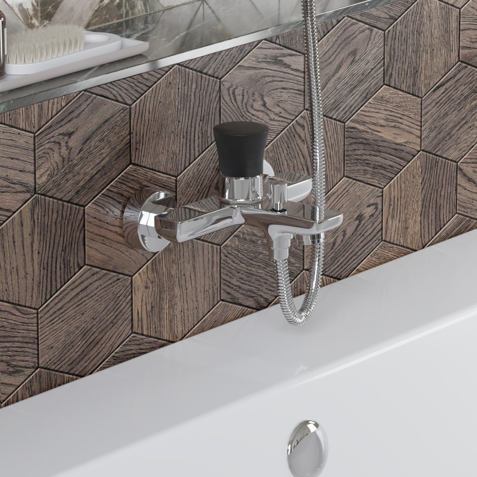 Paini Domus Смеситель для ванны, на 2 отверстия, излив 14,6 см, цвет: хром 18CR111PZ