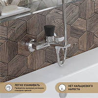 Paini Domus Смеситель для ванны, на 2 отверстия, излив 14,6 см, цвет: хром 18CR111PZ