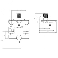 Paini Domus Смеситель для ванны, на 2 отверстия, излив 14,6 см, цвет: хром 18CR111PZ