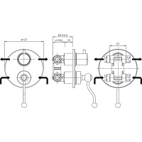 Paini Duomo Смеситель для ванны встраиваемый, 2 потребителя, с внутренней частью, цвет: золото браш 88PJ6911