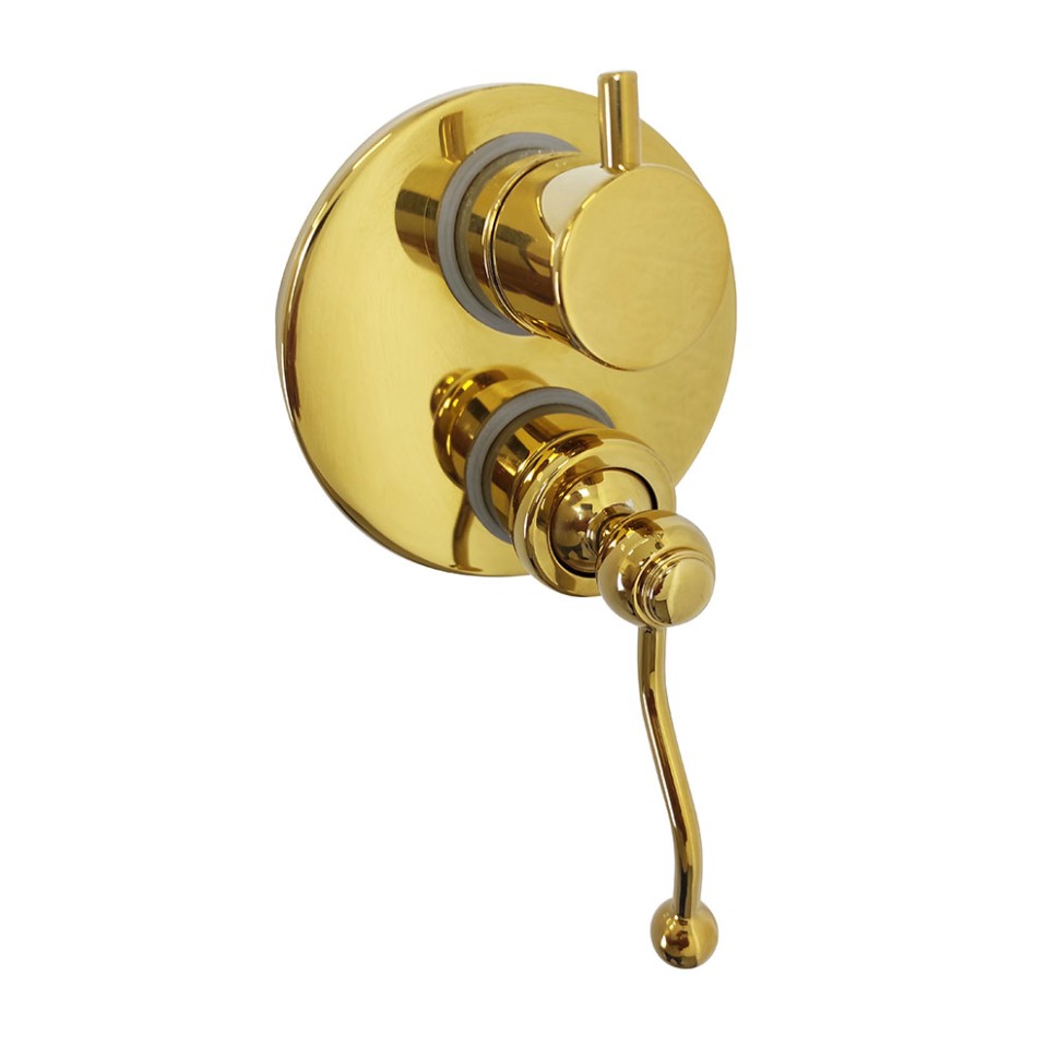 Paini Duomo Смеситель для ванны встраив. с переключ. потоков, без изл., встраив. часть, цвет: золото 88OP6911