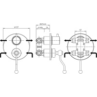Paini Duomo Смеситель для ванны встраиваемый, 2 потребителя, с внутренней частью, цвет: бронза 88F36911