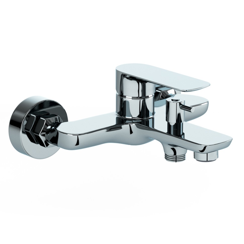 Paini Garda Смеситель для ванны, на 2 отверстия, излив 17,3 см, цвет: хром 76CR111