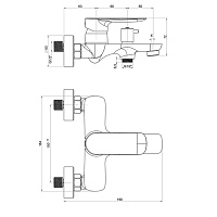 Paini Garda Смеситель для ванны, на 2 отверстия, излив 17,3 см, цвет: хром 76CR111